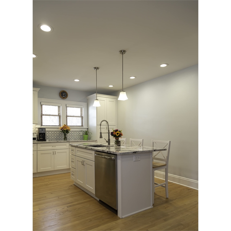 Design House Torino Stainless Steel/Glass Pendant Light in Satin Nickel