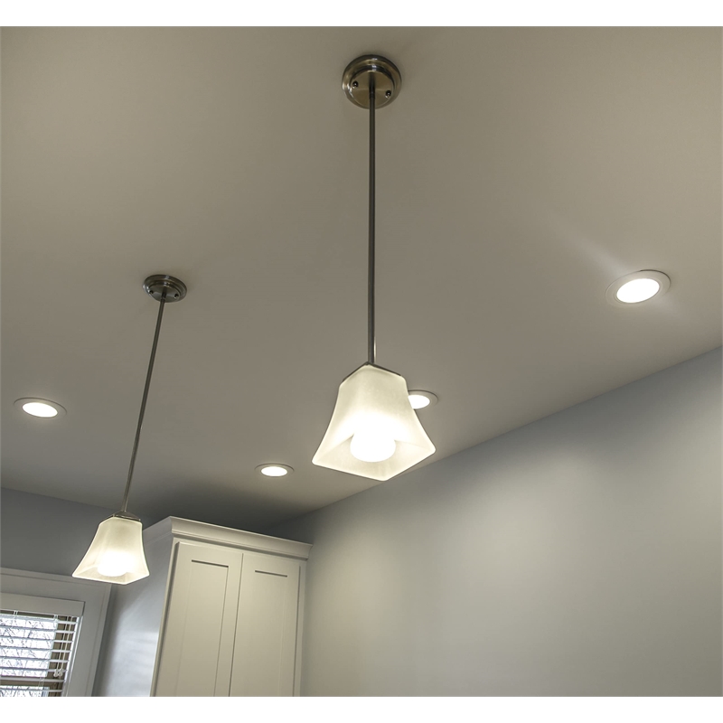 Design House Torino Stainless Steel/Glass Pendant Light in Satin Nickel