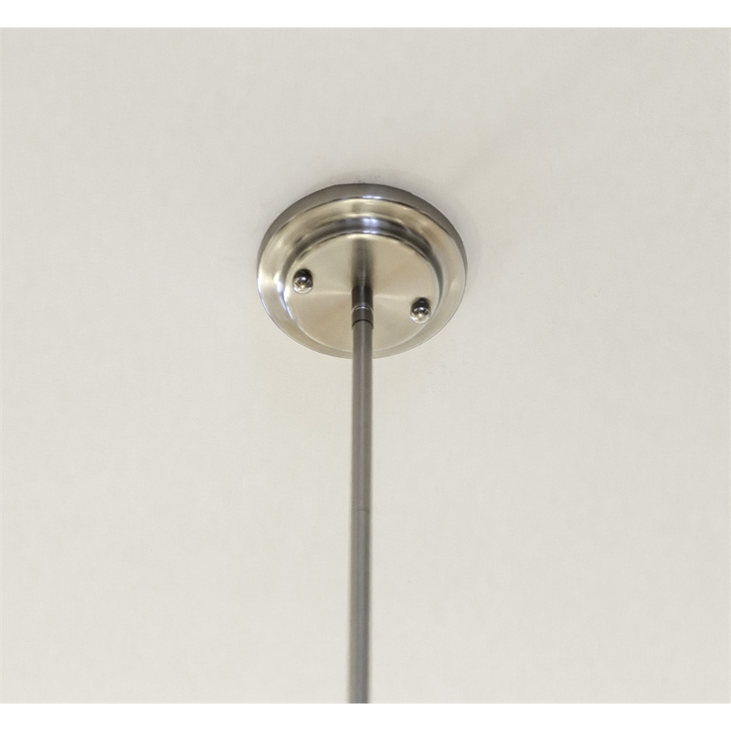 Design House Torino Stainless Steel/Glass Pendant Light in Satin Nickel