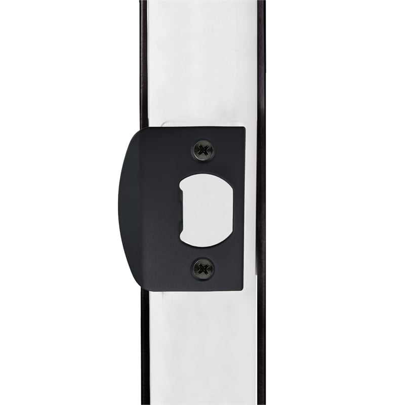 Design House Stainless Steel Strike Plate with Full Lip & Square Corner in Black
