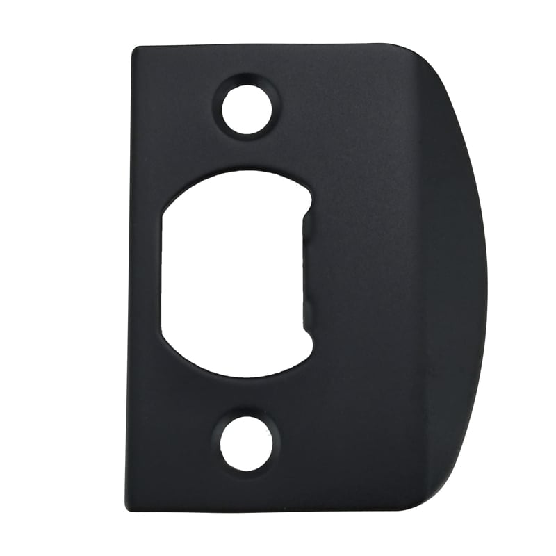 Design House Stainless Steel Strike Plate with Full Lip & Square Corner in Black