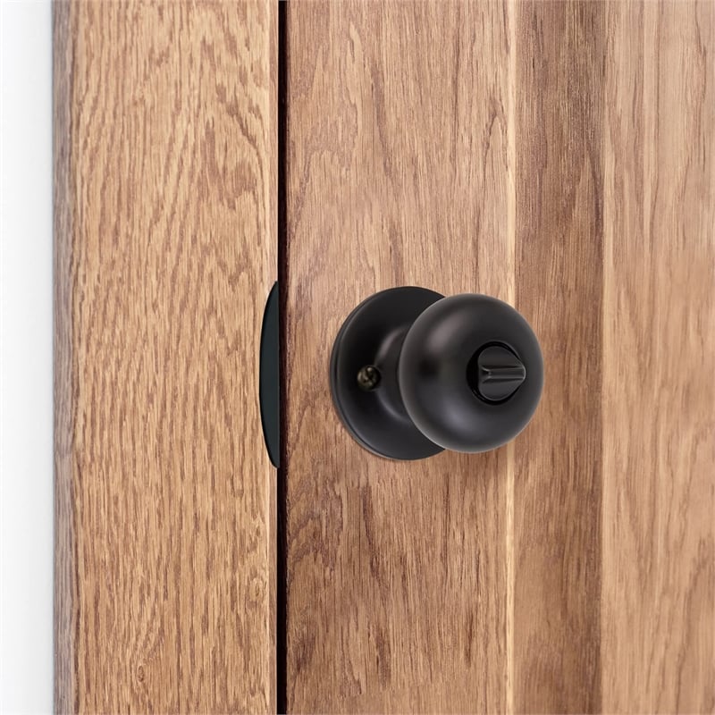 Design House Stainless Steel Strike Plate with Full Lip & Square Corner in Black