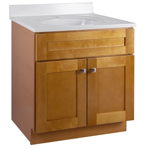 Design House Brookings 31&quot Marble Bathroom Vanity with Single Hole in Birch