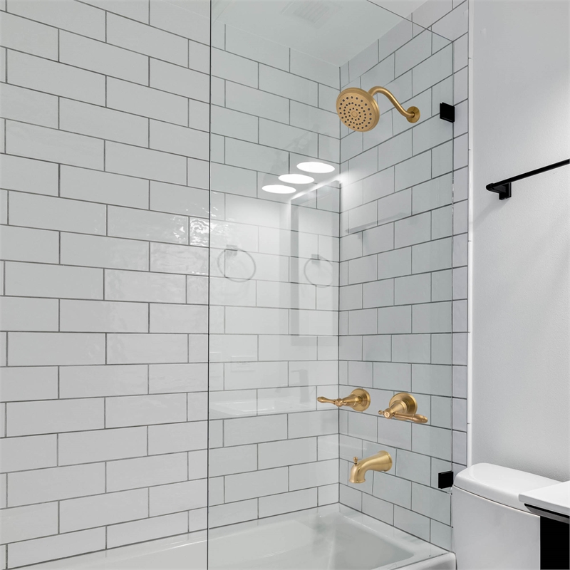 Design House Oakmont 2 Handle Bath Brass Shower Trim with Valve in Brushed Gold