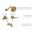 Design House Oakmont 2 Handle Bath Brass Shower Trim with Valve in Brushed Gold