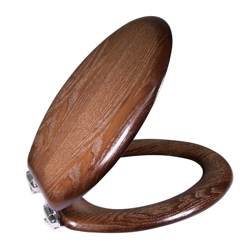 Design House Dalton Traditional Wood Elongated Toilet Seat in Mahogany
