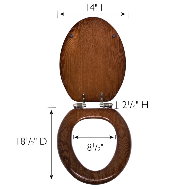 Design House Dalton Traditional Wood Elongated Toilet Seat in Mahogany