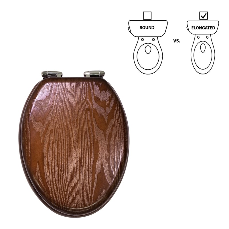 Design House Dalton Traditional Wood Elongated Toilet Seat in Mahogany