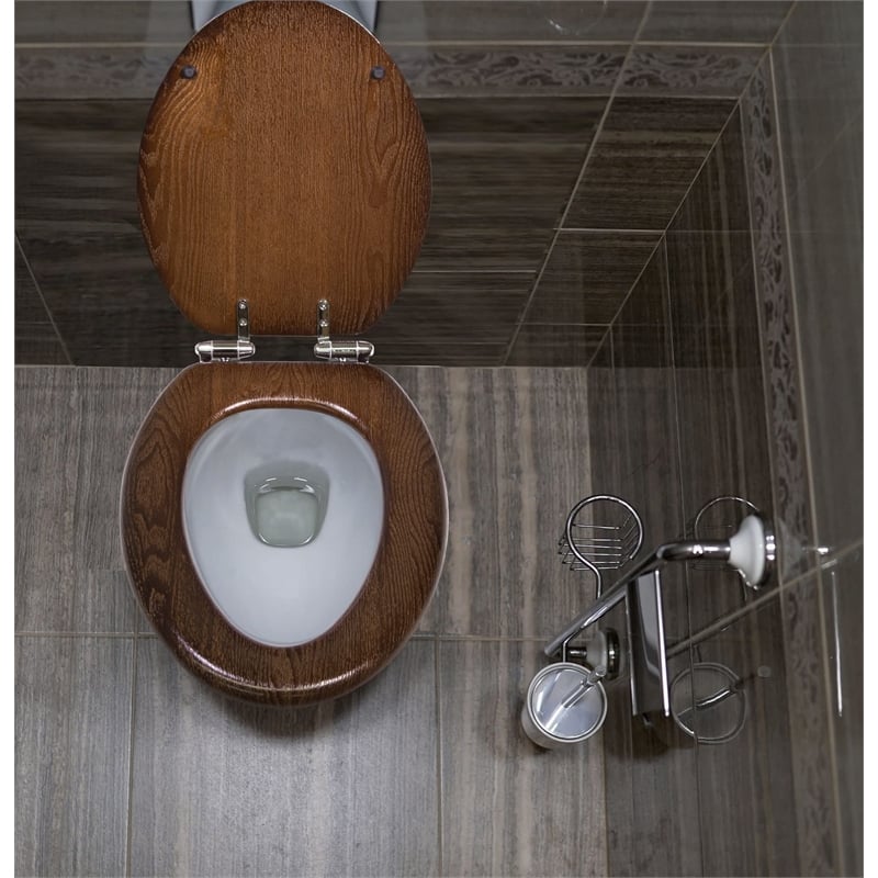 Design House Dalton Traditional Wood Elongated Toilet Seat in Mahogany