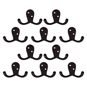 Design House 10-Pack Stainless Steel Double Hook in Matte Black