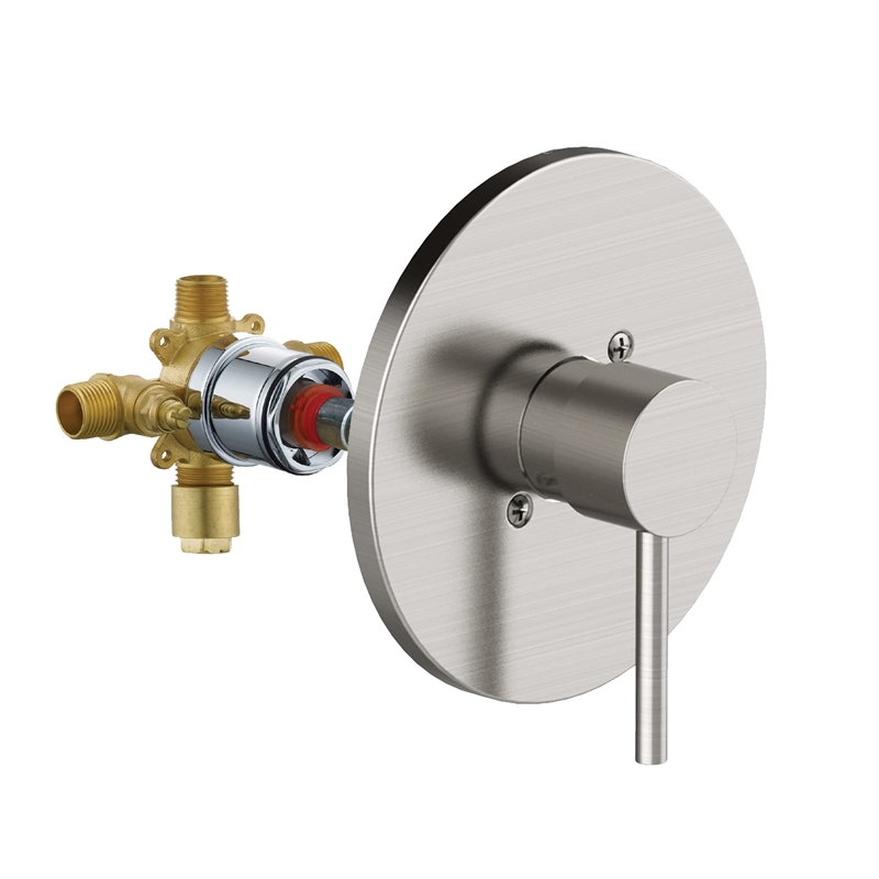 Design House Eastport II Brass Shower Trim with Valve in Satin Nickel