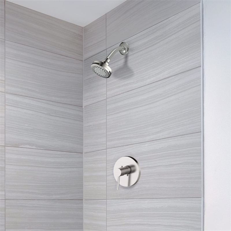 Design House Eastport II Brass Shower Trim with Valve in Satin Nickel