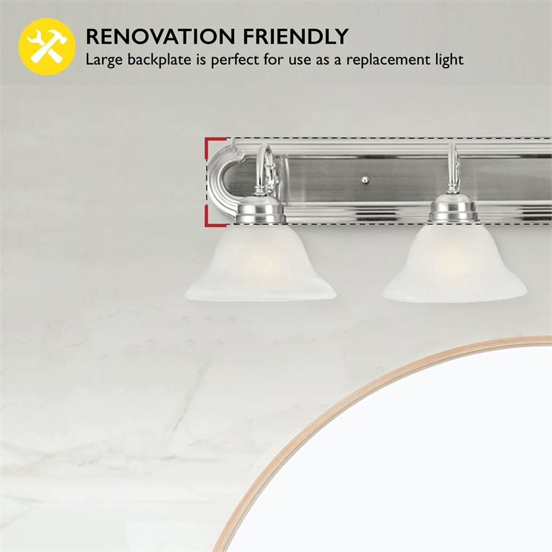 Design House Millbridge 4-Light Stainless Steel Vanity Light in Satin Nickel