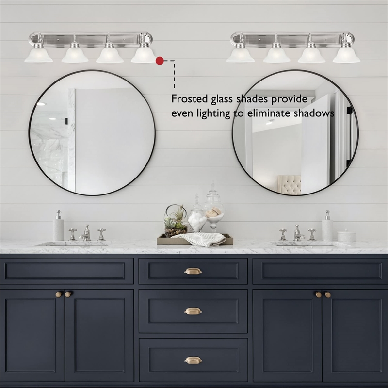 Design House Millbridge 4-Light Stainless Steel Vanity Light in Satin Nickel