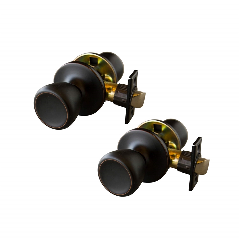 Design House Terrace 2-Pack Brass Passage Door Knob in Oil Rubbed Bronze