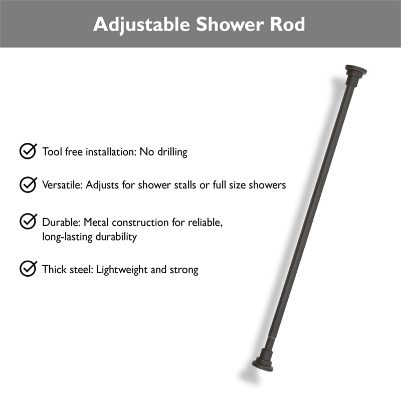 Design House Classic Adjustable 42 to 72-inch Shower Rod in Oil Rubbed Bronze