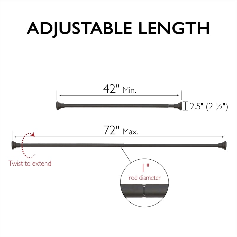 Design House Classic Adjustable 42 to 72-inch Shower Rod in Oil Rubbed Bronze