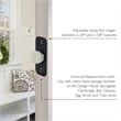 Design House Metal 2-Way Passage Door Latch with Round Corner in Matte Black