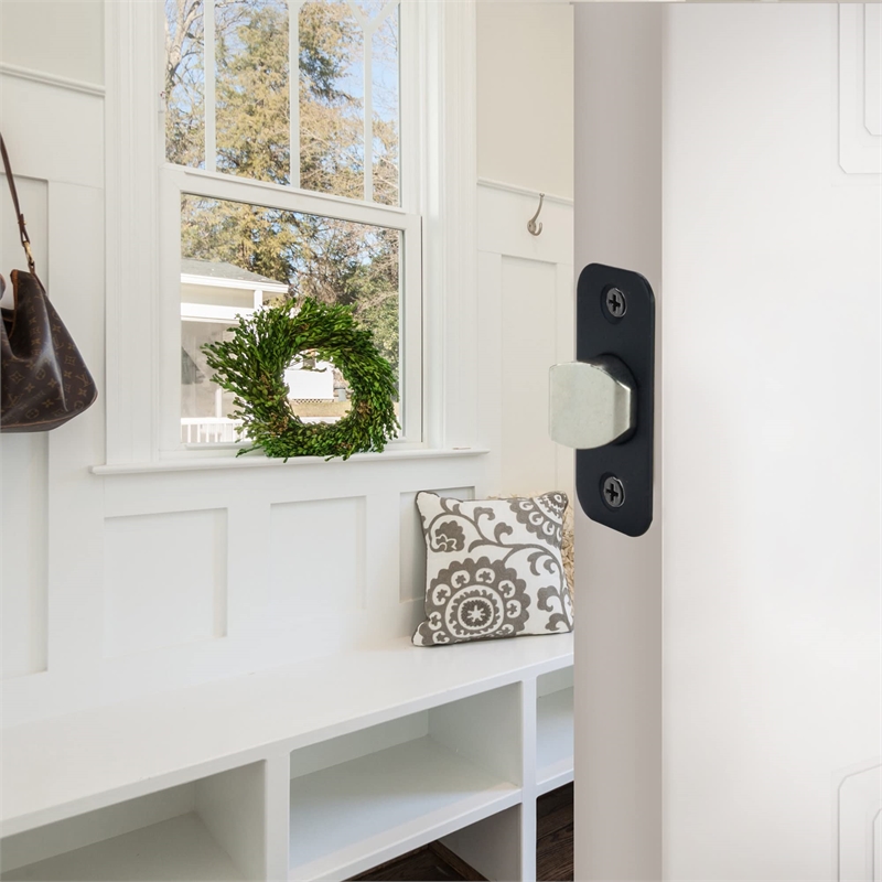 Design House Metal 2-Way Passage Door Latch with Round Corner in Matte Black