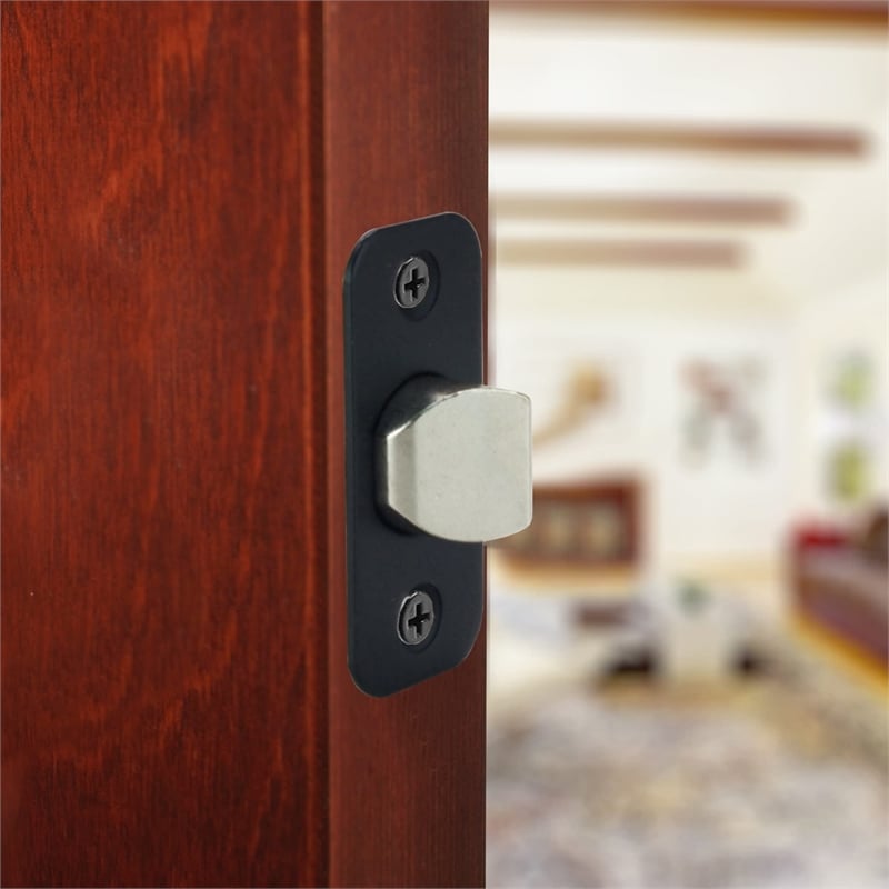 Design House Metal 2-Way Passage Door Latch with Round Corner in Matte Black