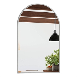 Design House Maeve 30&quotx20&quot Glass Arched Wall Mirror with Frame in Silver