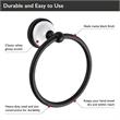 Design House Savannah Stainless Steel Towel Ring in Matte Black/White