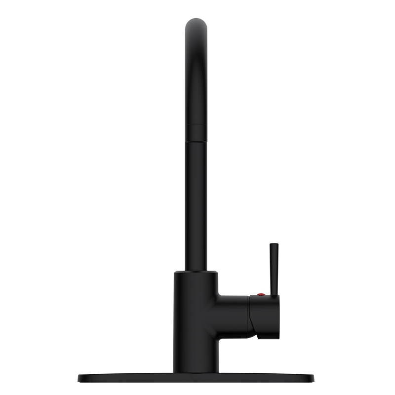 Design House Eastport II Single Handle Metal Kitchen Faucet in Matte Black