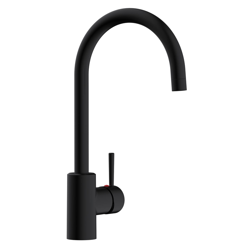 Design House Eastport II Single Handle Metal Kitchen Faucet in Matte Black