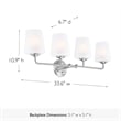 Design House Stasia 4-Light Stainless Steel Vanity Light in Satin Nickel