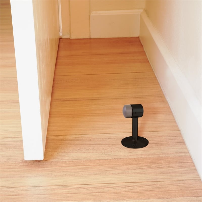 Design House 4-Pack Metal/Aluminum Gooseneck Door Stop in Matte Black