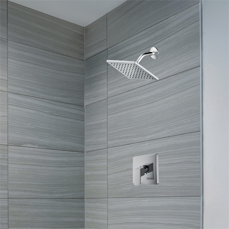 Design House Karsen II Modern Brass Shower Trim in Polished Chrome