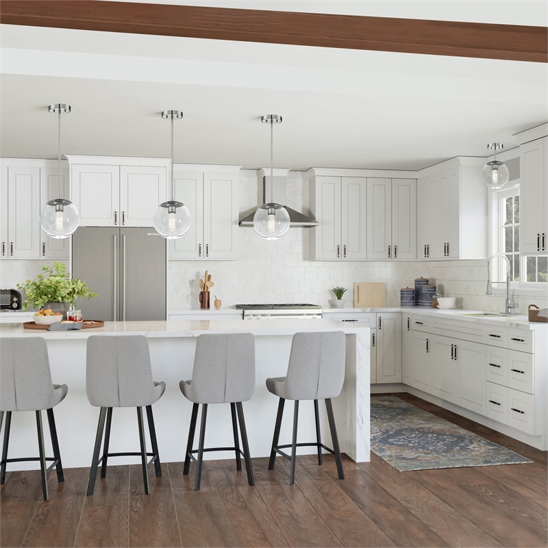 Design House Gracelyn 5-Light Modern Glass Chandelier in Matte Black