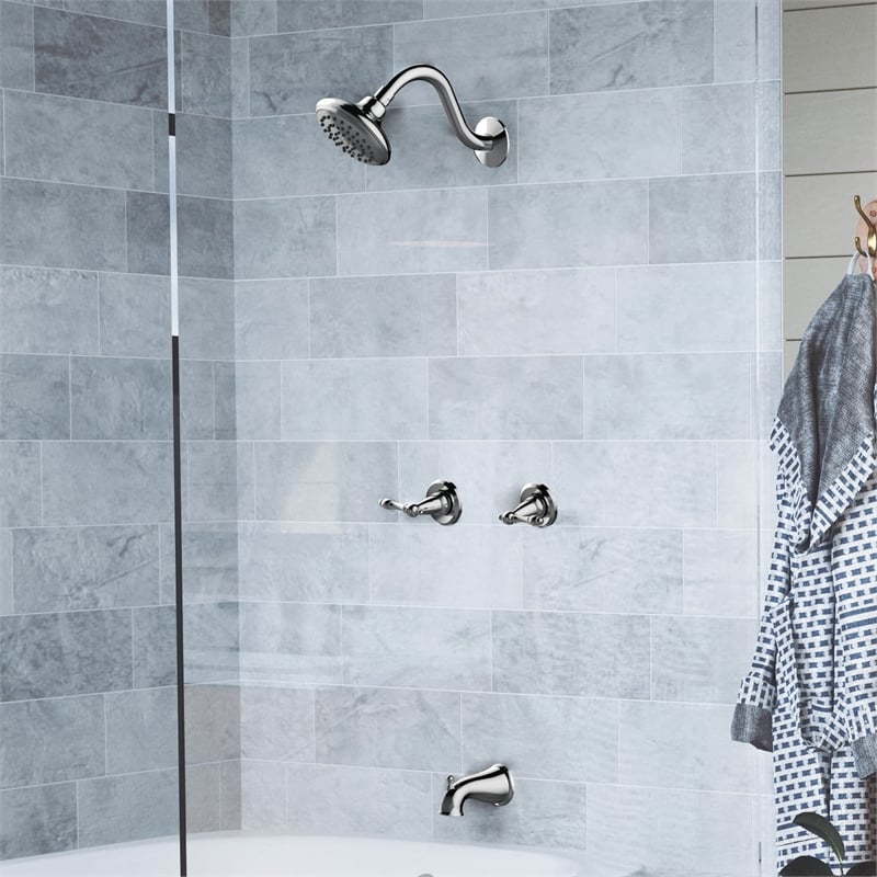 Design House Oakmont 2 Handle Brass Shower Trim in Polished Chrome