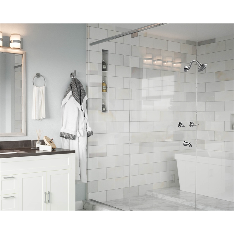 Design House Oakmont 2 Handle Brass Shower Trim in Polished Chrome