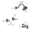 Design House Oakmont 2 Handle Brass Shower Trim in Polished Chrome
