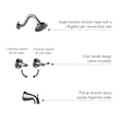 Design House Oakmont 2 Handle Brass Shower Trim in Polished Chrome