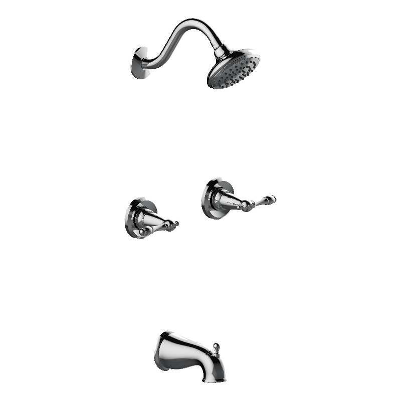 Design House Oakmont 2 Handle Brass Shower Trim in Polished Chrome