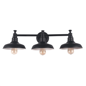 Design House Augustin 3-Light Glass Vanity Light in Matte Black