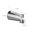 Design House Metal Slip On Tub Diverter Spout in Polished Chrome