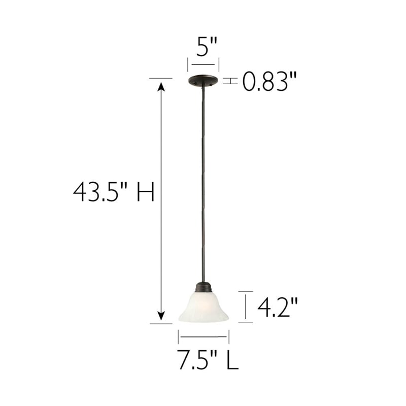 Design House Millbridge 1-Light Stainless Steel Pendant in Oil Rubbed Bronze