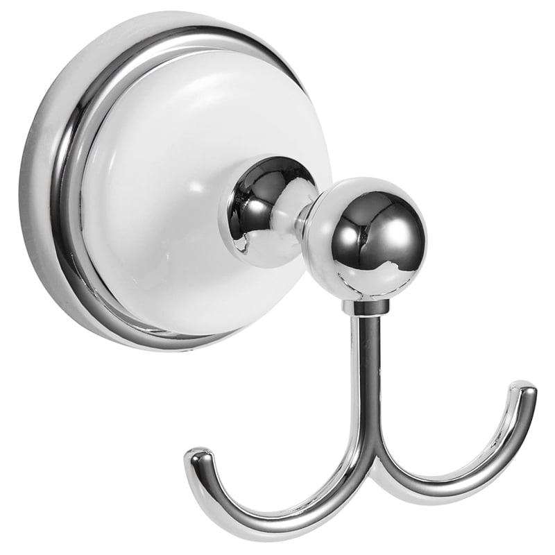 Design House Savannah Traditional Stainless Steel Robe Hook in Chrome/White