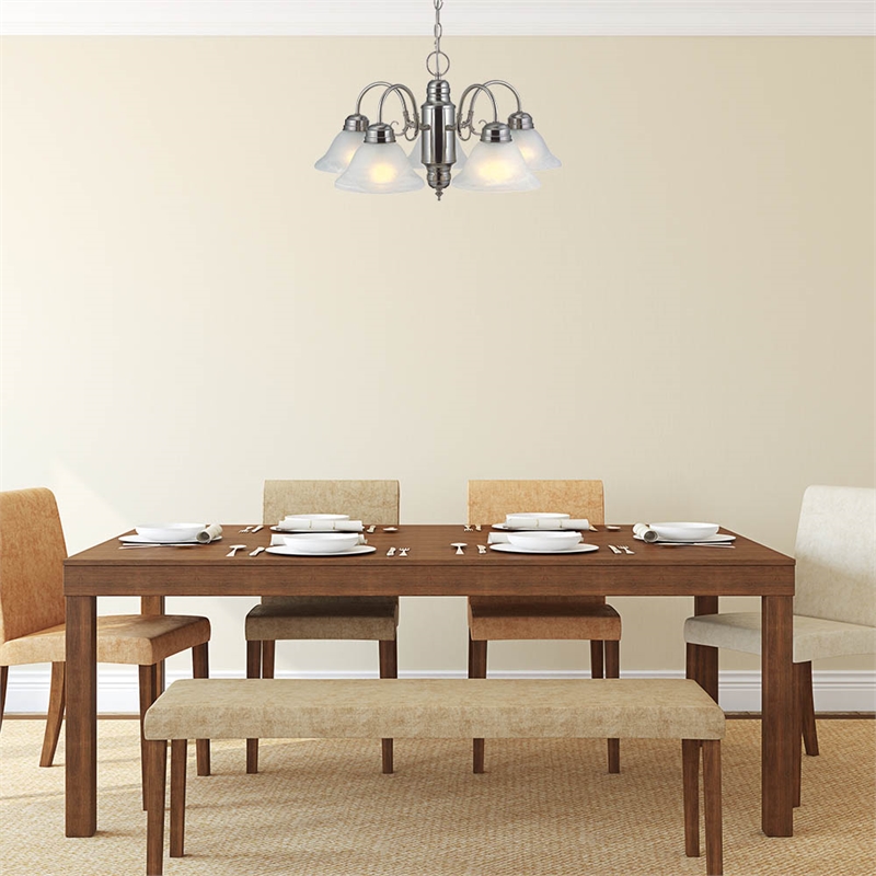 Design House Millbridge 5-Light Stainless Steel Chandelier in Satin Nickel