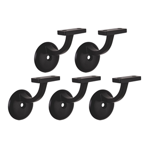 design house 5-pack metal jumbo hand rail bracket in matte black