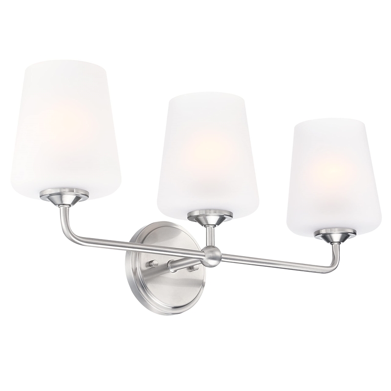 Design House Stasia 3-Light Stainless Steel Vanity Light in Satin Nickel
