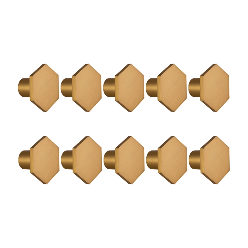 Design House 10-Pack Metal Solid Hexagon Cabinet Knob in Satin Gold
