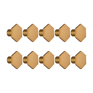 Design House 10-Pack Metal Solid Hexagon Cabinet Knob in Satin Gold