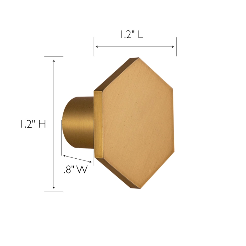 Design House 10-Pack Metal Solid Hexagon Cabinet Knob in Satin Gold