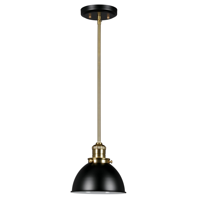 Design House Savannah 1-Light Stainless Steel Pendant in Matte Black/Satin Gold