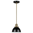 Design House Savannah 1-Light Stainless Steel Pendant in Matte Black/Satin Gold