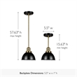 Design House Savannah 1-Light Stainless Steel Pendant in Matte Black/Satin Gold